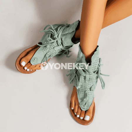 Zenanlar üçin retro sandallar, ýeňil, rahat, gladiator görnüşli