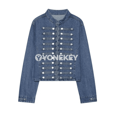 Zenanlar üçin gysga denim penjek, vintage stil