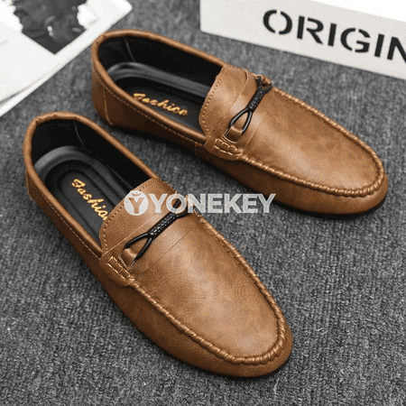 Erkekler üçin rahat loafer köwüşleri, PU deri, 39-45 ölçeg