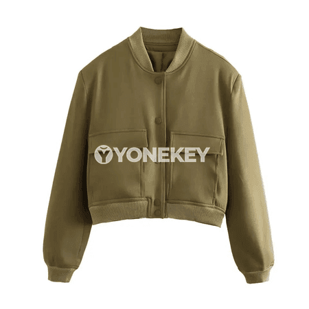 Zenanlar üçin döwrebap bomber jaket, ýeňil we giň kesim