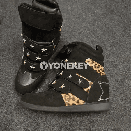 Leopard görnüşli rahat zenan krossowka ädikleri, ýyladyjy içli