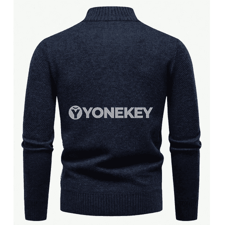 Erkekler üçin 1/4 zipper polo switer, ýeňil güýz-gyş modeli