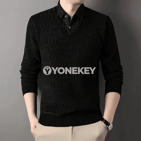 Gyşky erkekler üçin ýyly fleece switer, ýokary boýunly, uzyn ýeňli