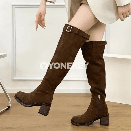 Zenanlar üçin ýyly süet kalşyňly ýokary boýunly moda ädikler