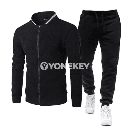 Erkekler üçin sport kostýum toplumy, iki bölekli, güýz-gyş üçin ýyly model