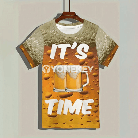 Erkekler üçin 3D oktýabr festiwal futbolkasy, vintage stil