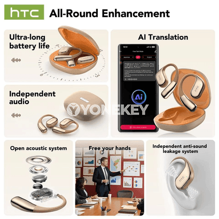 HTC NE39 AI terjime Bluetooth simsiz sport naýşnikler, mikrofonly