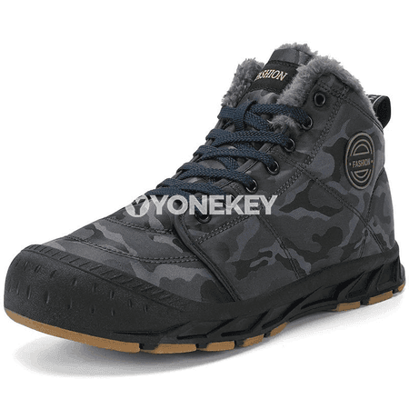 Erkekler üçin gyş ýyly snow boots, ýokary hilli kamuflýaj aýakgaplar