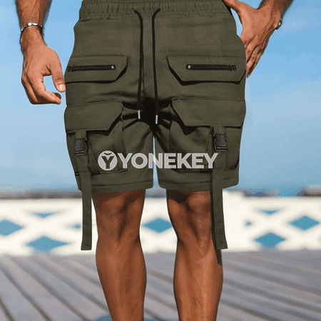 Erkekler üçin giň balakly tomus şortigi, vintage stil