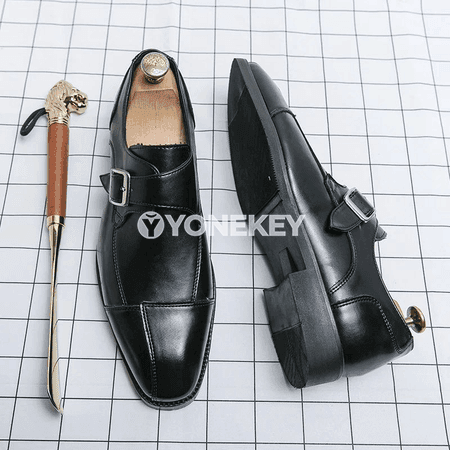 Erkekler üçin klassik ofis köwüşleri, PU deri, loafers