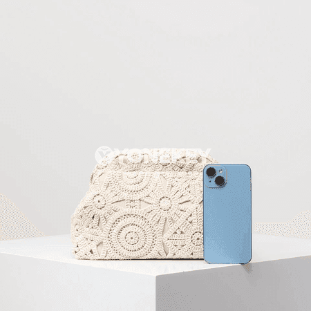 Zenanlar üçin boho clutch sumka, gül nagyşly tomus modeli