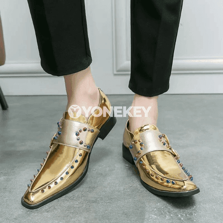 Erkekler üçin klassik biznes loafers köwüşleri, tokaly