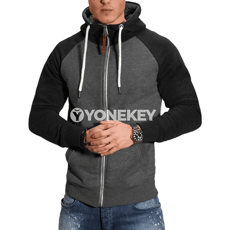 Erkekler üçin zippeli hoodili ýyly sweatshirt, gyş güýz modeli