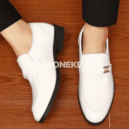Erkekler üçin ýiti burun resmi köwüşler, ýokary hilli loafers