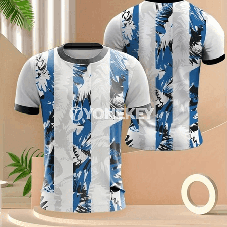 Erkekler üçin ýazky sport futbolkasy, çalt gurajak gysga ýeňli 3D çaply