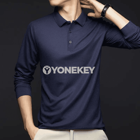 Erkekler üçin uzyn ýeňli biznes casual polo köýnek