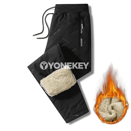 Erkekler üçin ýyly fleece gyş jalbarlar, ýyly we amatly gündelik model