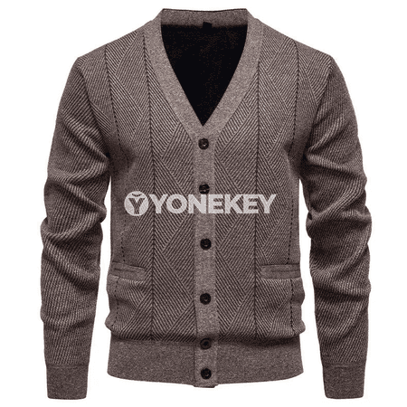Erkekler üçin ýyly cardigan sviter-kurtka, jübili, zipli