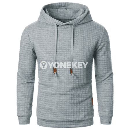 Erkekler üçin checkly ýyly kapýuşonly güýz-gyş hoodie