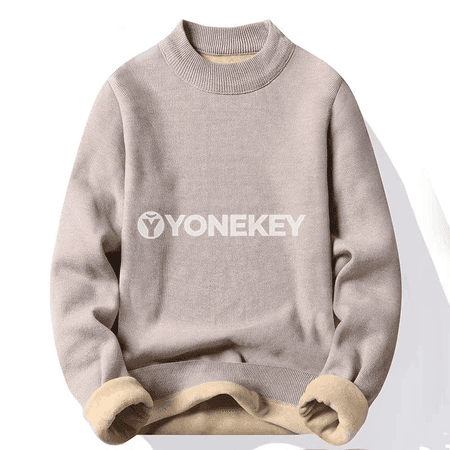 Erkekler üçin ýyly galyň fleece pulower, gündelik stil