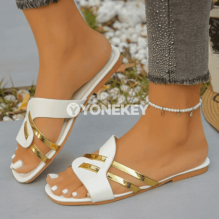 Zenanlar üçin ýazky rahat şypbyklar, açyk barmakly, slip-on