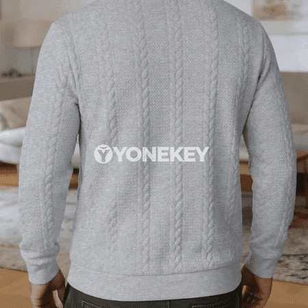 Erkekler üçin örme ýokary boýun switer, ýyly we rahat