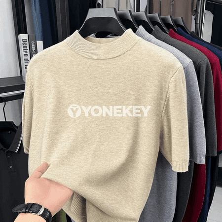 Erkekler üçin gündelik dem alýan mock neck futbolka