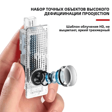 BMW üçin 2 sany LED gapy proýektor çyra, M logo bezegi