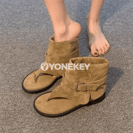Zenanlar üçin ýazky gladiator sandallary, rahat görnüşli, tokaly aýakgap.