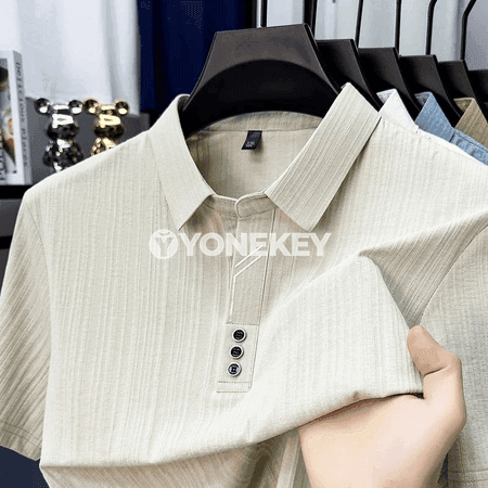 Erkekler üçin ýazky polo futbolka, dem alýan, ýeňil, işewür gündelik stil