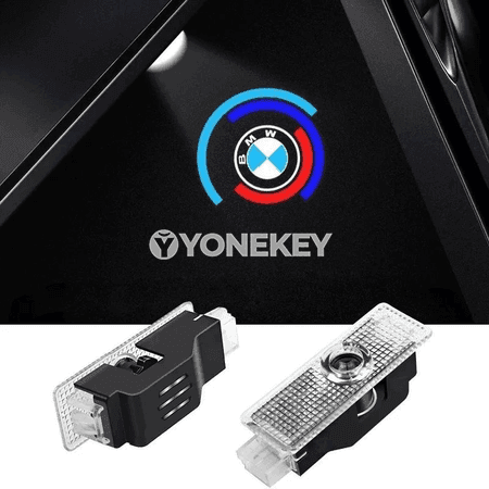 BMW üçin 2 sany LED gapy proýektor çyra, M logo bezegi