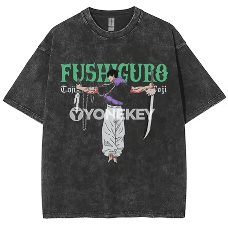 Gojo Satoru anime erkek-gyzlar üçin pagta futbolka, retro stil