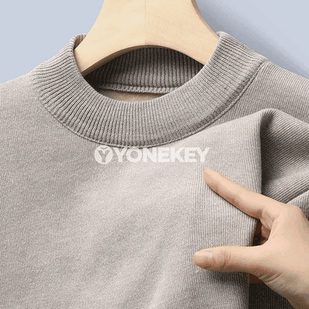 Erkekler üçin ýyly fleece switer, uzyn ýeňli, gündelik we ofis üçin