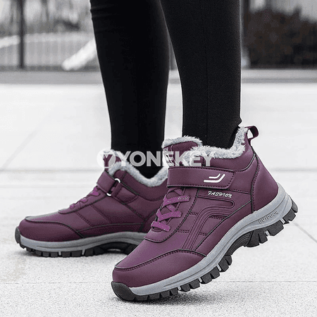 Zenanlar üçin ýyly, suw geçirmeýän ankle botinkalar, platformaly