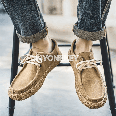 Retro erkekler üçin suede loafers — rahat we ýeňil gündelik köwüş