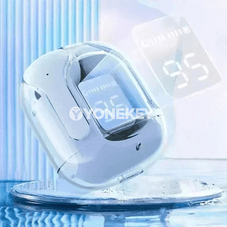 Transparent simsiz Bluetooth nauşnik, HIFI sesli, ähli smartfonlar üçin