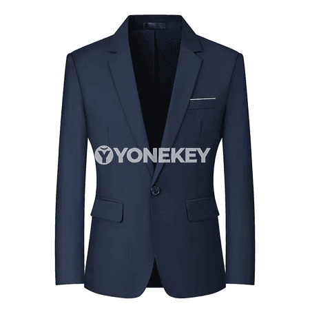 Erkekler üçin klassik blazer penjek, bir düwmeli, resmi stil