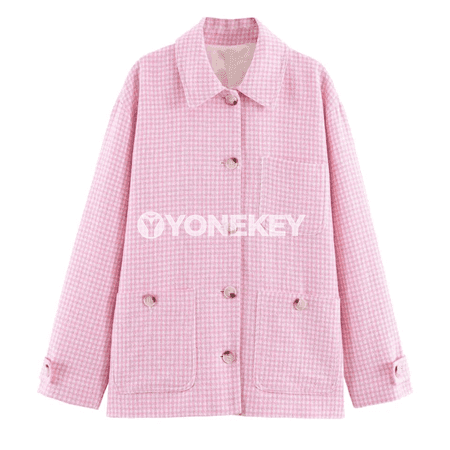 Zenanlar üçin ýeňil kletkaly ýazlyk jaket