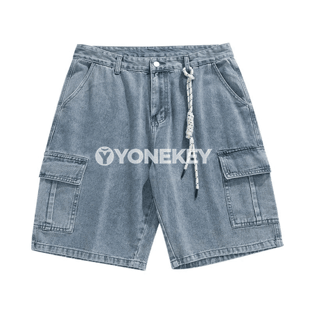 Erkekler üçin ýeňil, dem alýan tomus jeans şortik