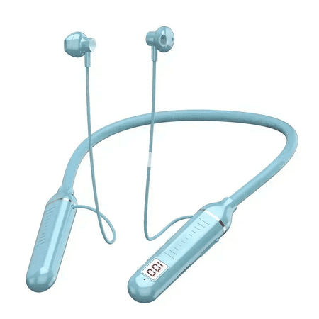 HIFI Bluetooth 5.3 simsiz boýun nauşnigi, LED ekranly, mikrofonly