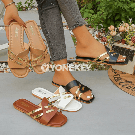 Zenanlar üçin ýazky rahat şypbyklar, açyk barmakly, slip-on