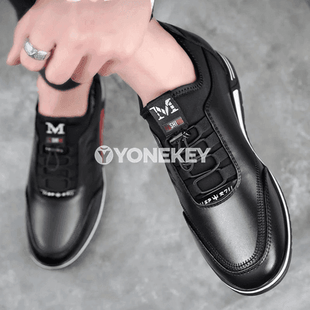 Erkekler üçin ýeňil deri köwüşler, slip-on, gündelik we işewür stili