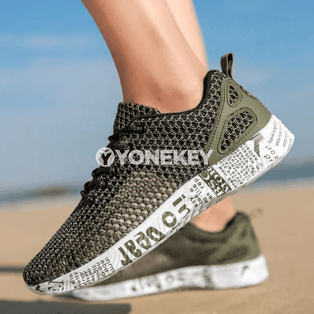 Erkekler üçin tomusky dem alýan mesh sport köwüşleri, ýeňil gündelik model