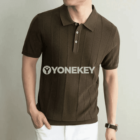Erkekler üçin zygyr garyndyly polo futbolka