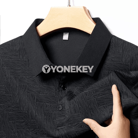 Erkekler üçin nusgawy uzyn ýeňli polo köýnek, amatly we dem alýan