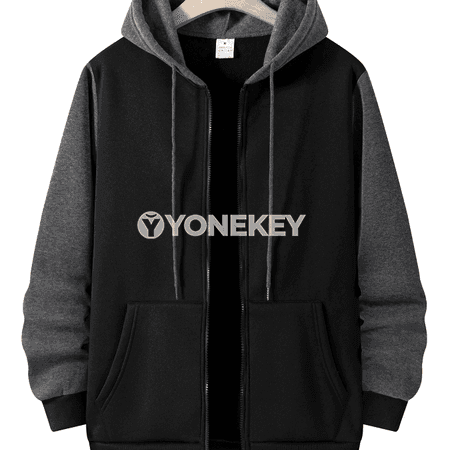 Erkek zipli hoodie, ýyly we giň kesim, güýz-ýaz üçin