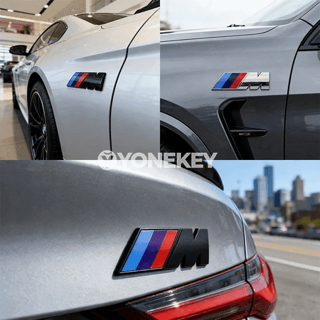 BMW M seriýasy üçin öň panel stikeri, grille we bagaj nyşany