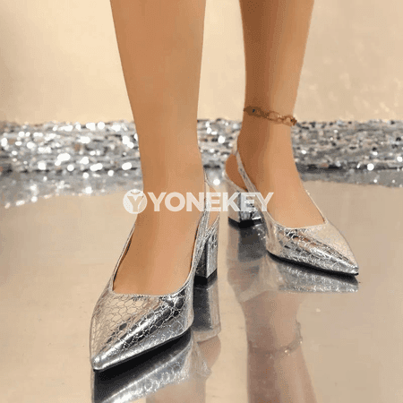 Zenanlar üçin ýylpylýan inçe topukly platformaly elegant sandal