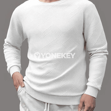 Erkekler üçin ýaz-güýz uzyn ýeňli ýeňil sweatshirt