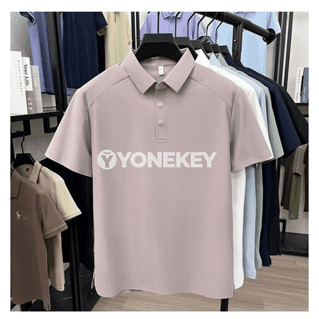 Erkekler üçin dem alyşly polo futbolka, ýaz-tomus üçin ýeňil model